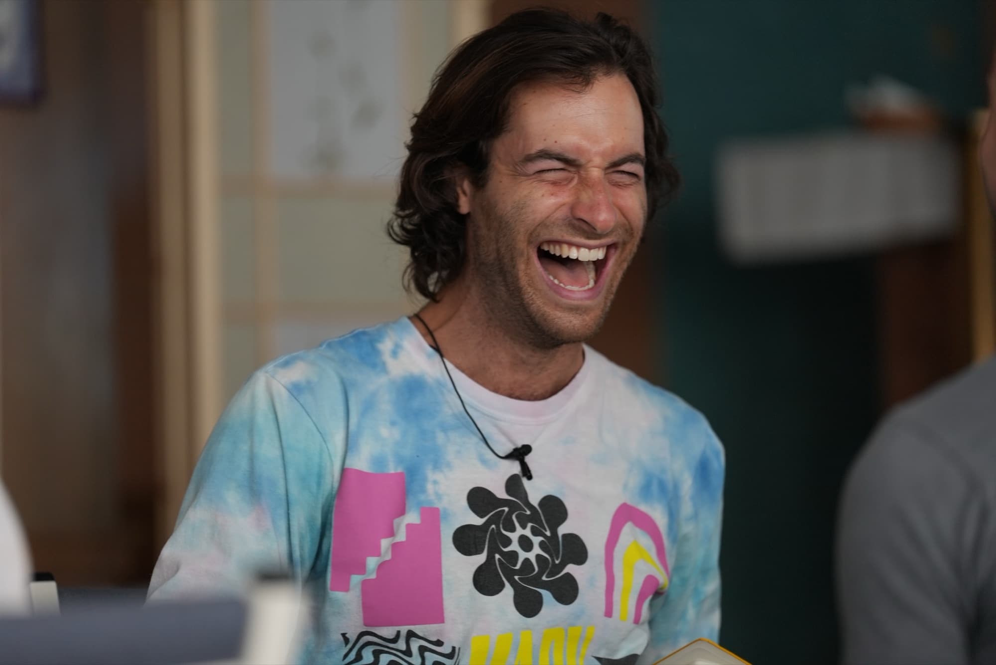 A camper laughing during a session